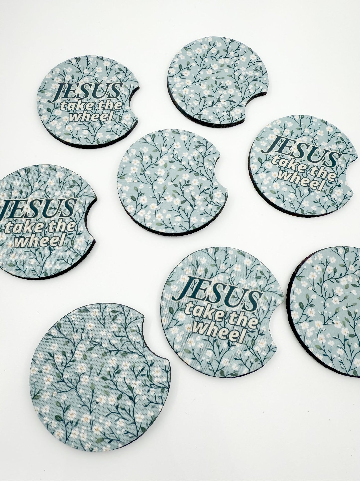 Cute Car Coasters - Set of 2 | Jesus Take the Wheel - Designs by Lauren Ann