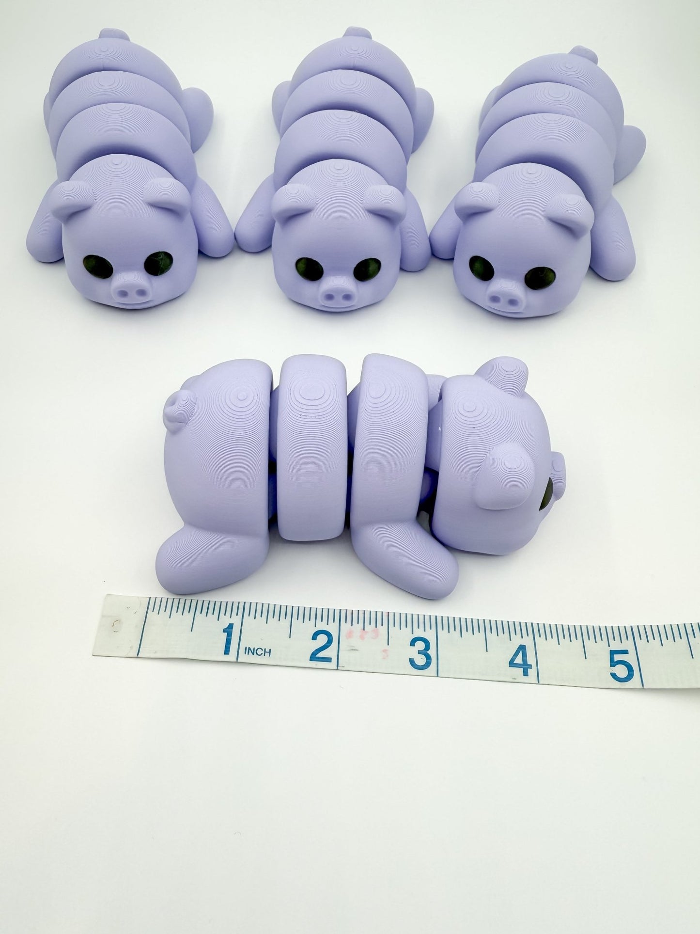 Cute Chunky Pastel Purple 3D Printed Pig Fidget Toy - Designs by Lauren Ann