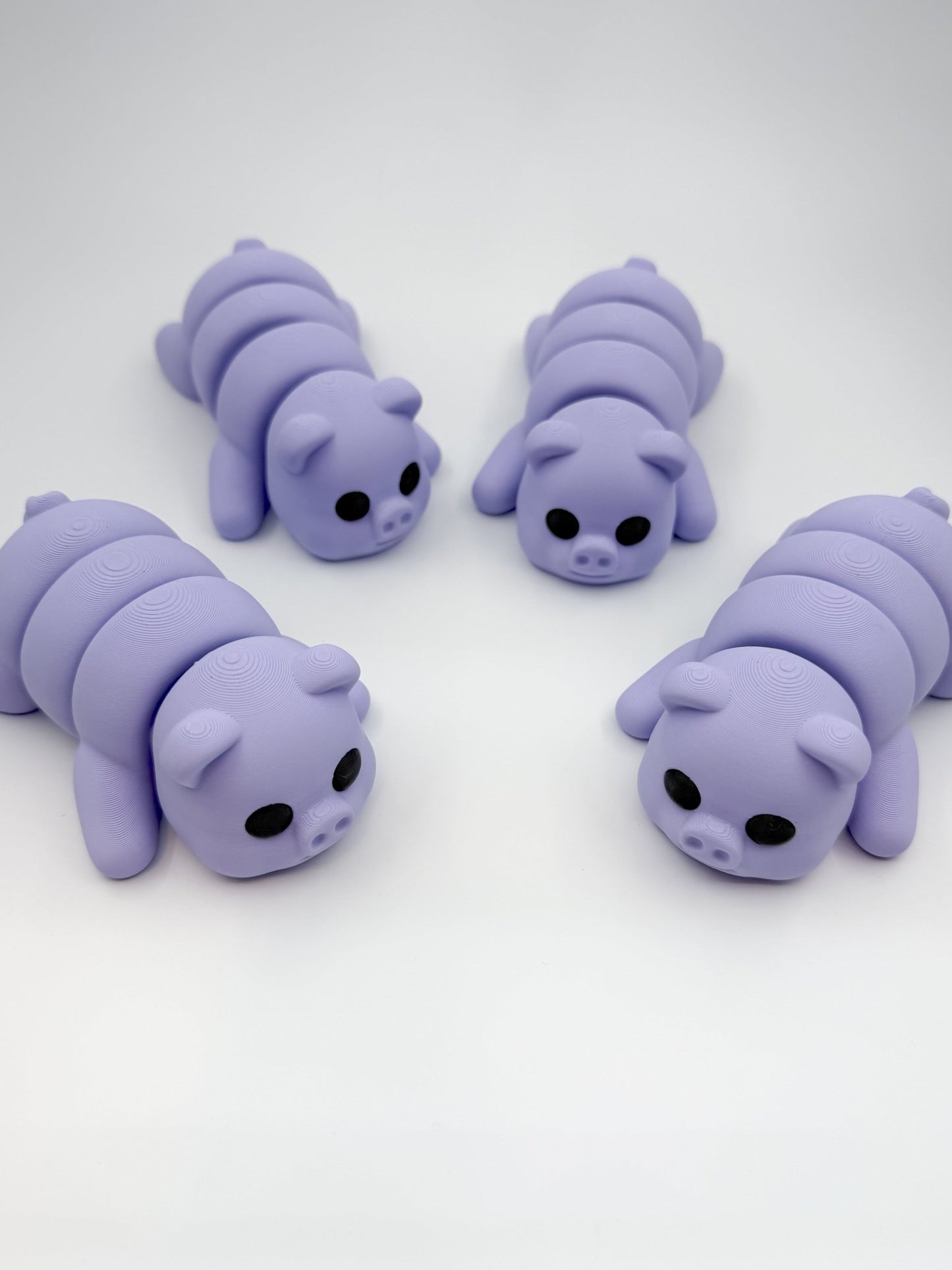 Cute Chunky Pastel Purple 3D Printed Pig Fidget Toy - Designs by Lauren Ann
