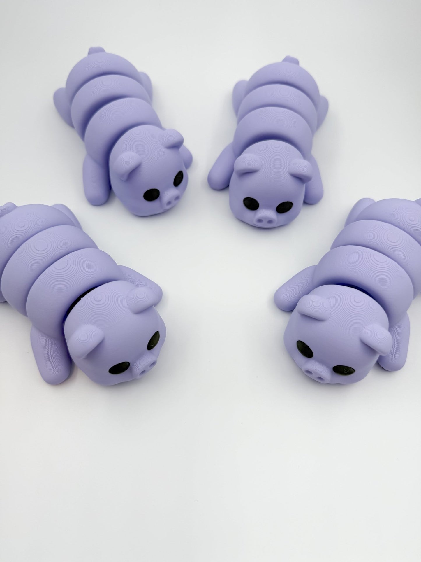 Cute Chunky Pastel Purple 3D Printed Pig Fidget Toy - Designs by Lauren Ann