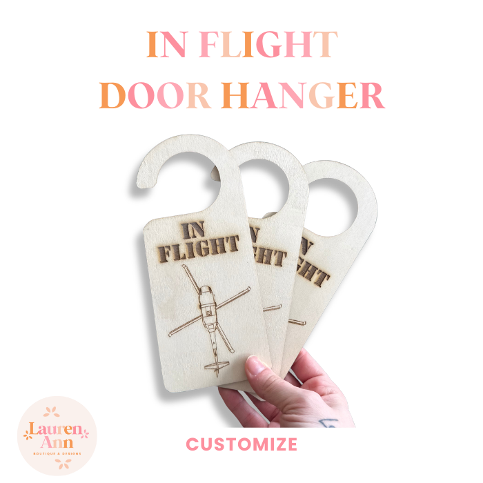 In Flight Wooden Door Hanger