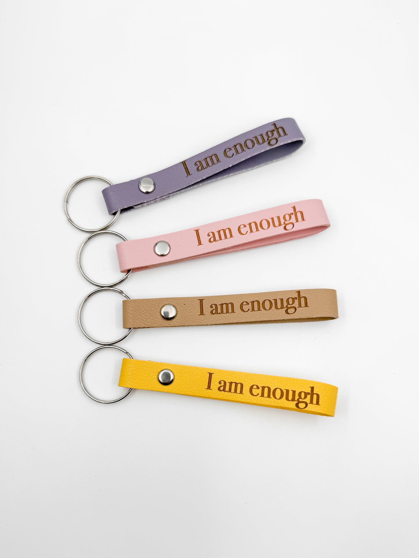 I Am Enough Leather Keychain