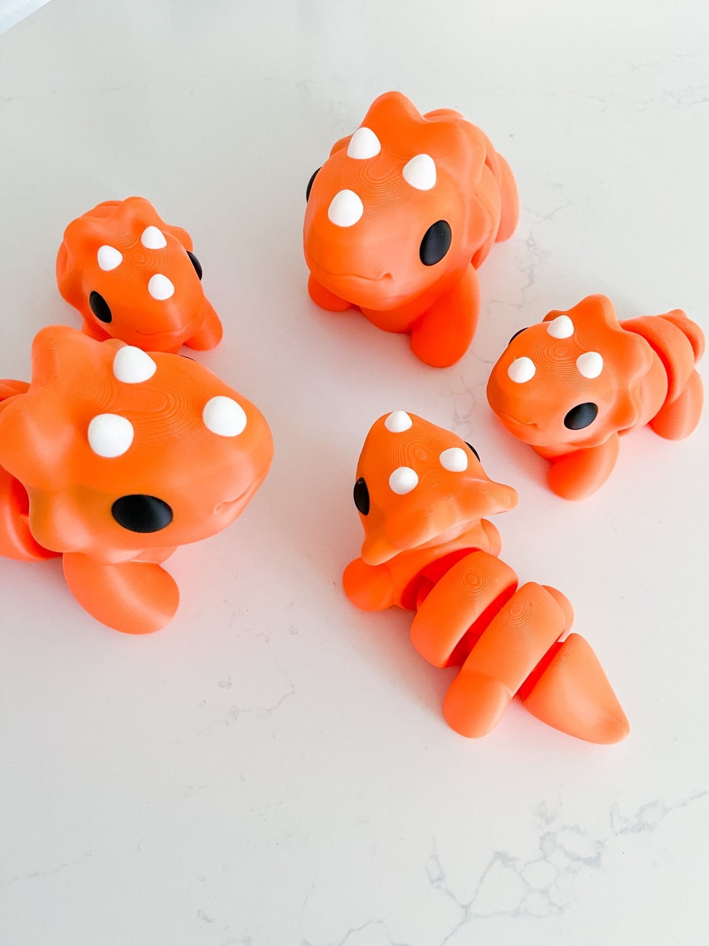 Oversized Chunky Orange Triceratops - Designs by Lauren Ann
