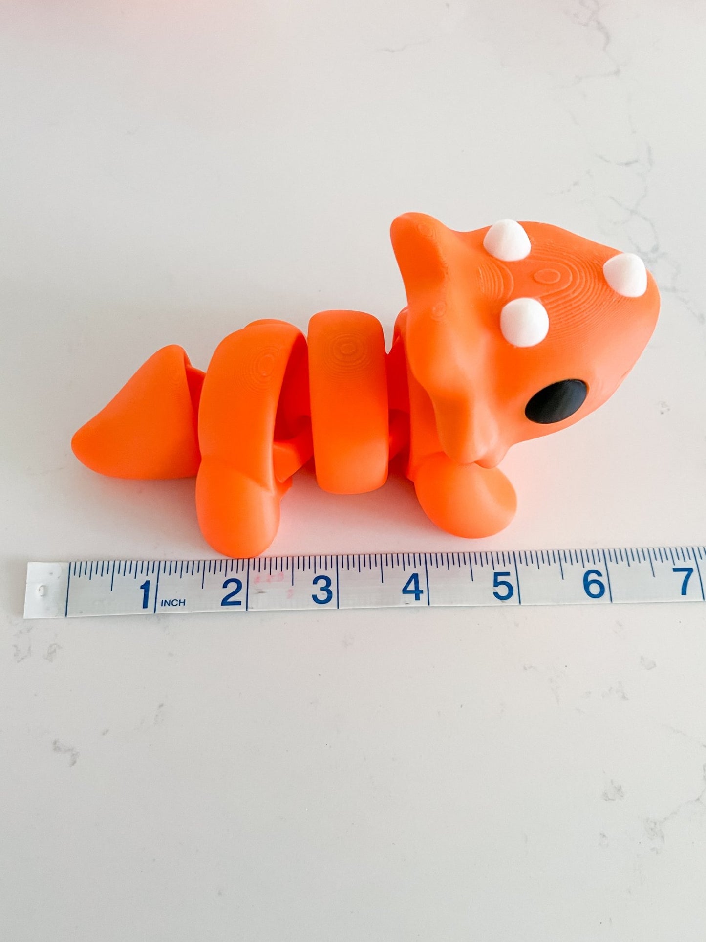 Oversized Chunky Orange Triceratops - Designs by Lauren Ann