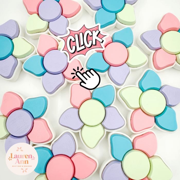Pastel Flower Multi Keyboard Clicker Fidget - Designs by Lauren Ann
