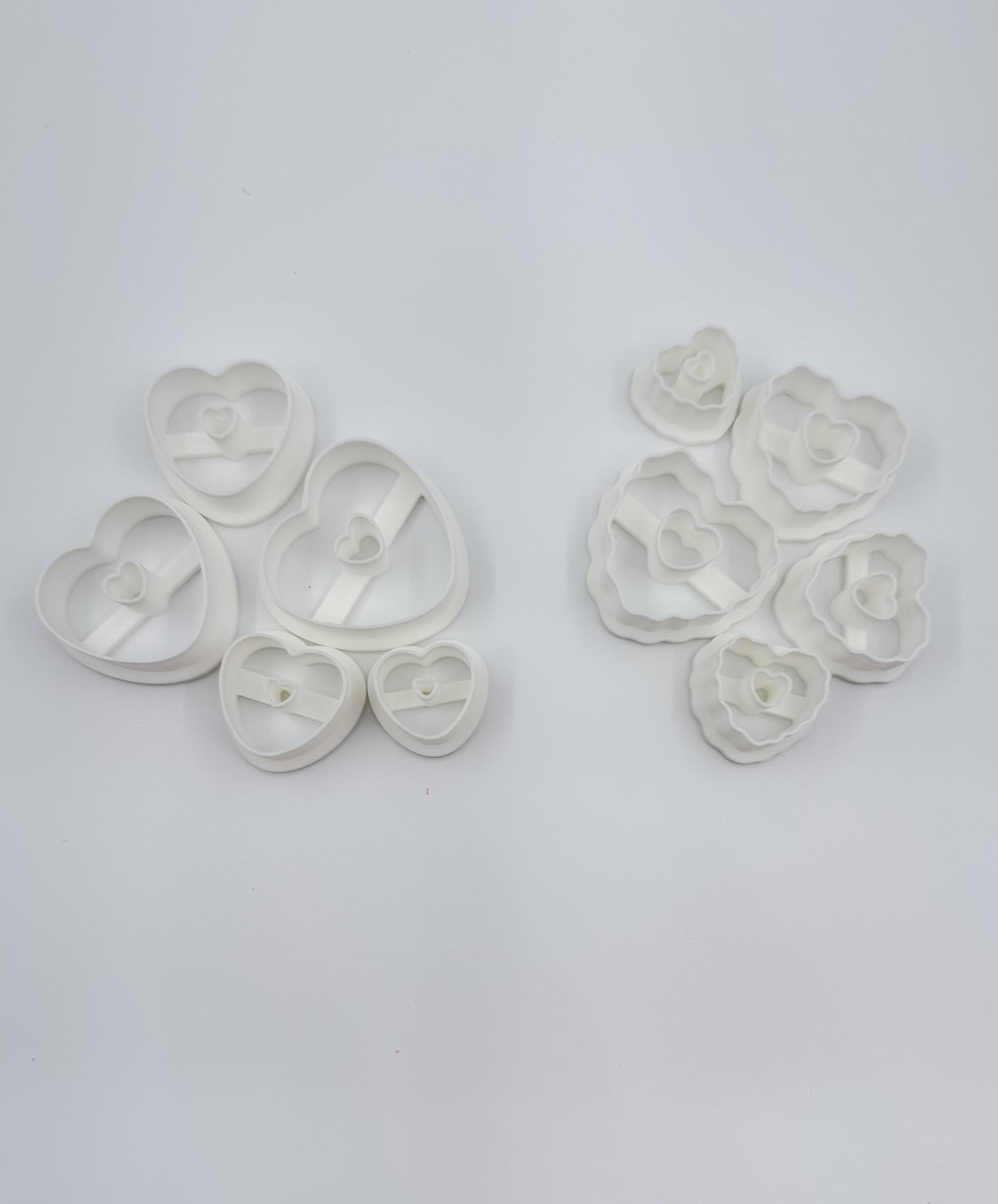 Valentine Heart Cookie Polymer Clay Cutters – Set of 10 (Mixed Sizes) - Designs by Lauren Ann