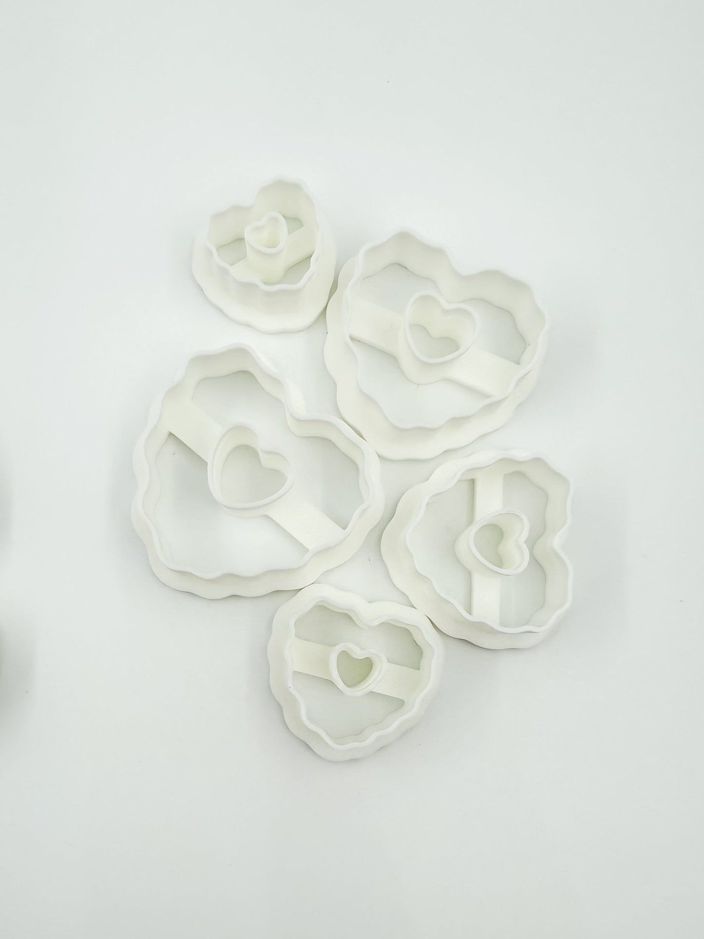 Valentine Heart Cookie Polymer Clay Cutters – Set of 10 (Mixed Sizes) - Designs by Lauren Ann