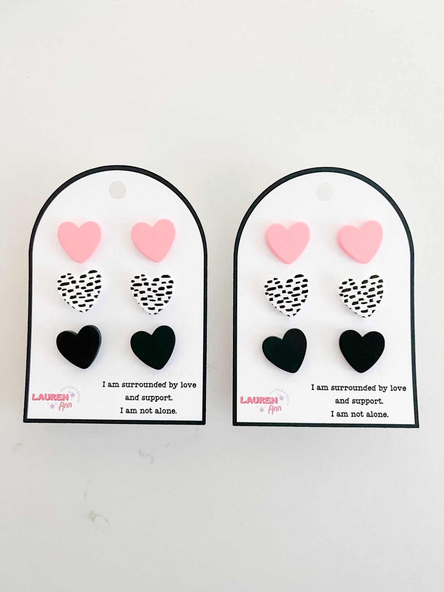 Affirmation Heart Earrings - Designs by Lauren Ann