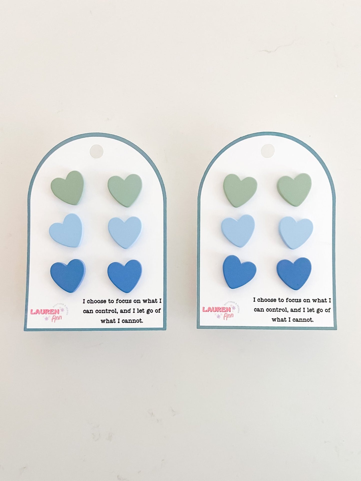 Affirmation Heart Earrings - Designs by Lauren Ann