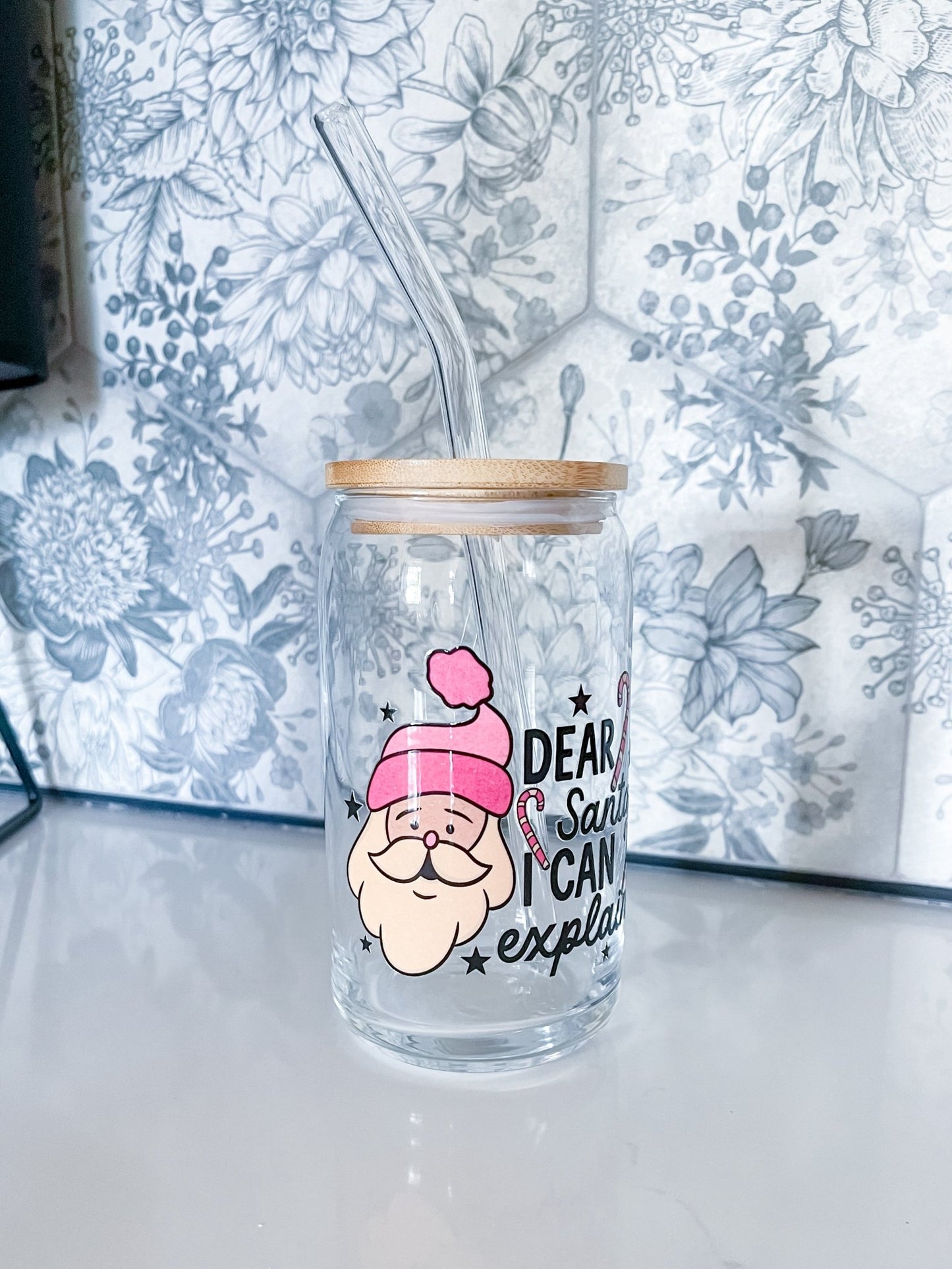 Dear Santa, Glass Can - Designs by Lauren Ann