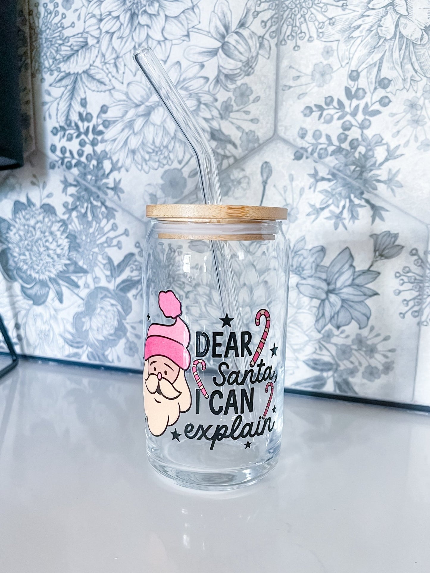 Dear Santa, Glass Can - Designs by Lauren Ann