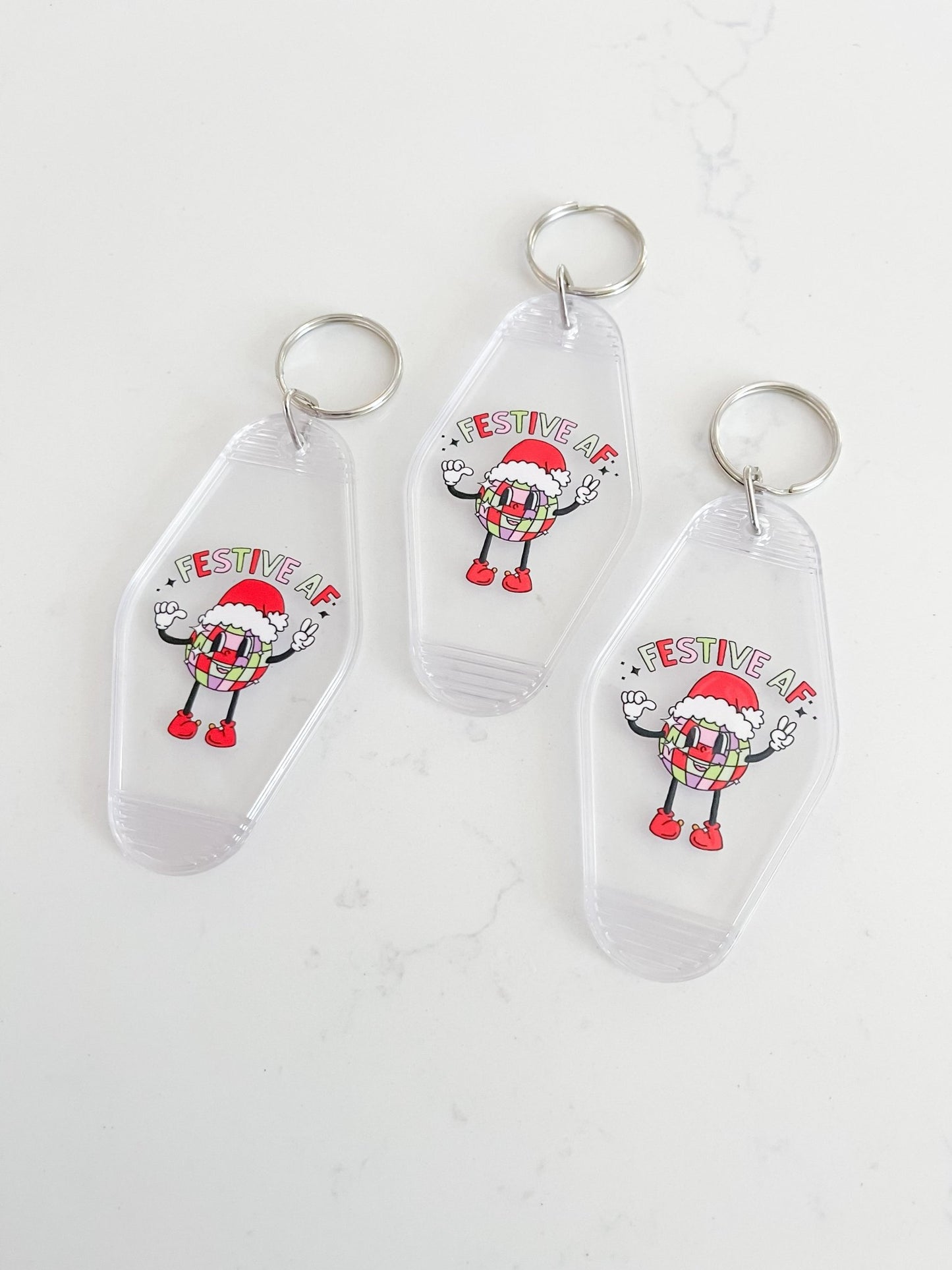 Festive AF Disco Ball Keychain - Designs by Lauren Ann