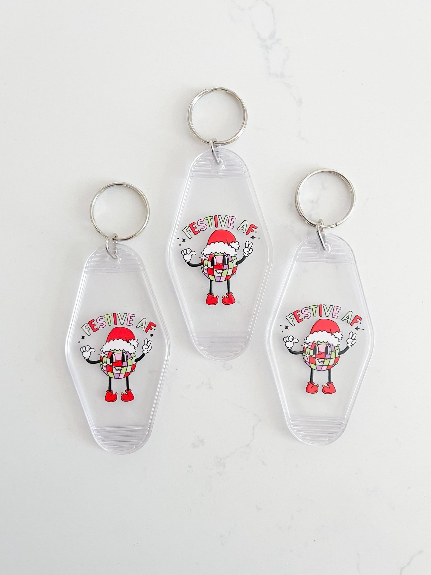 Festive AF Disco Ball Keychain - Designs by Lauren Ann