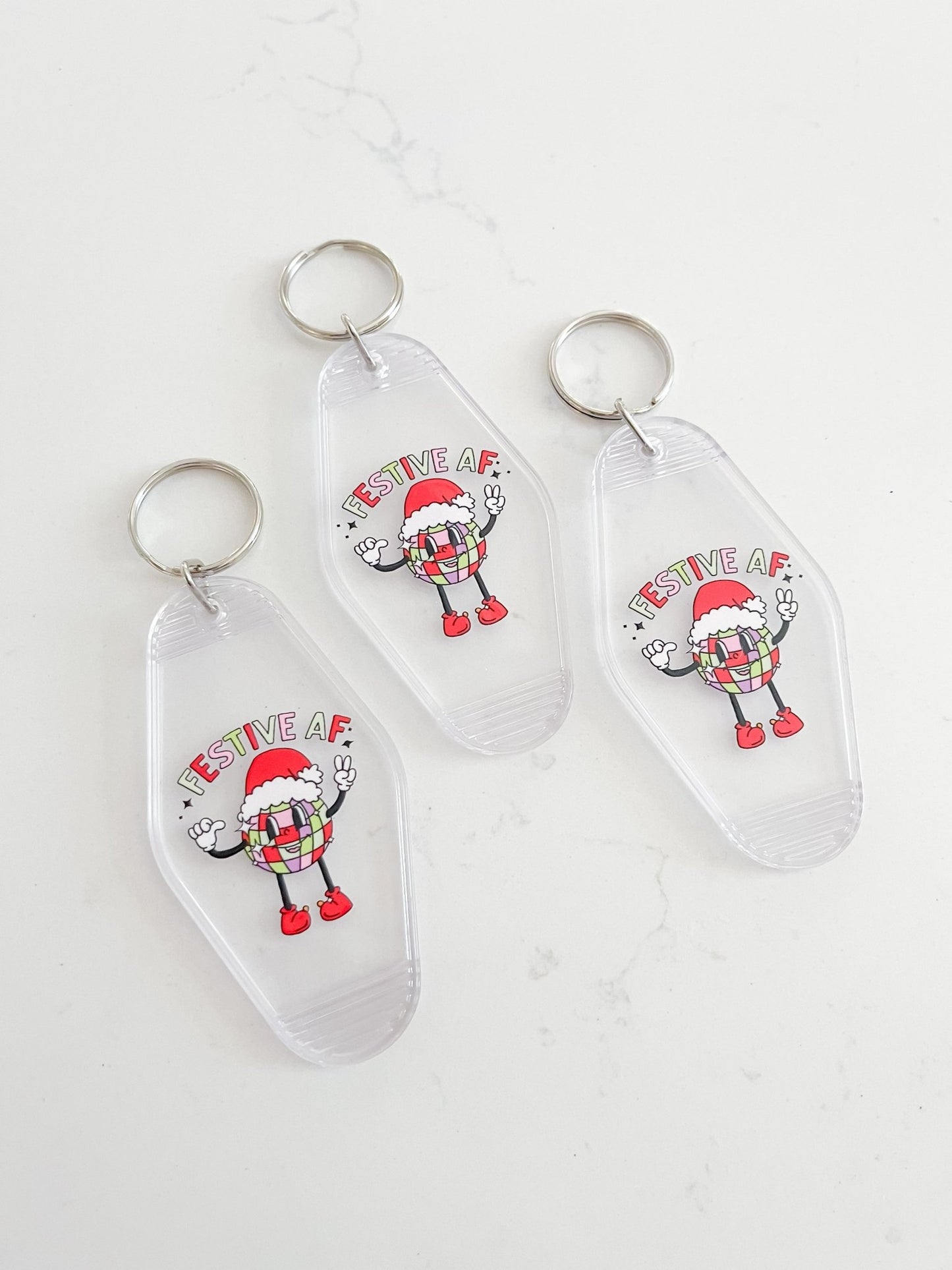 Festive AF Disco Ball Keychain - Designs by Lauren Ann