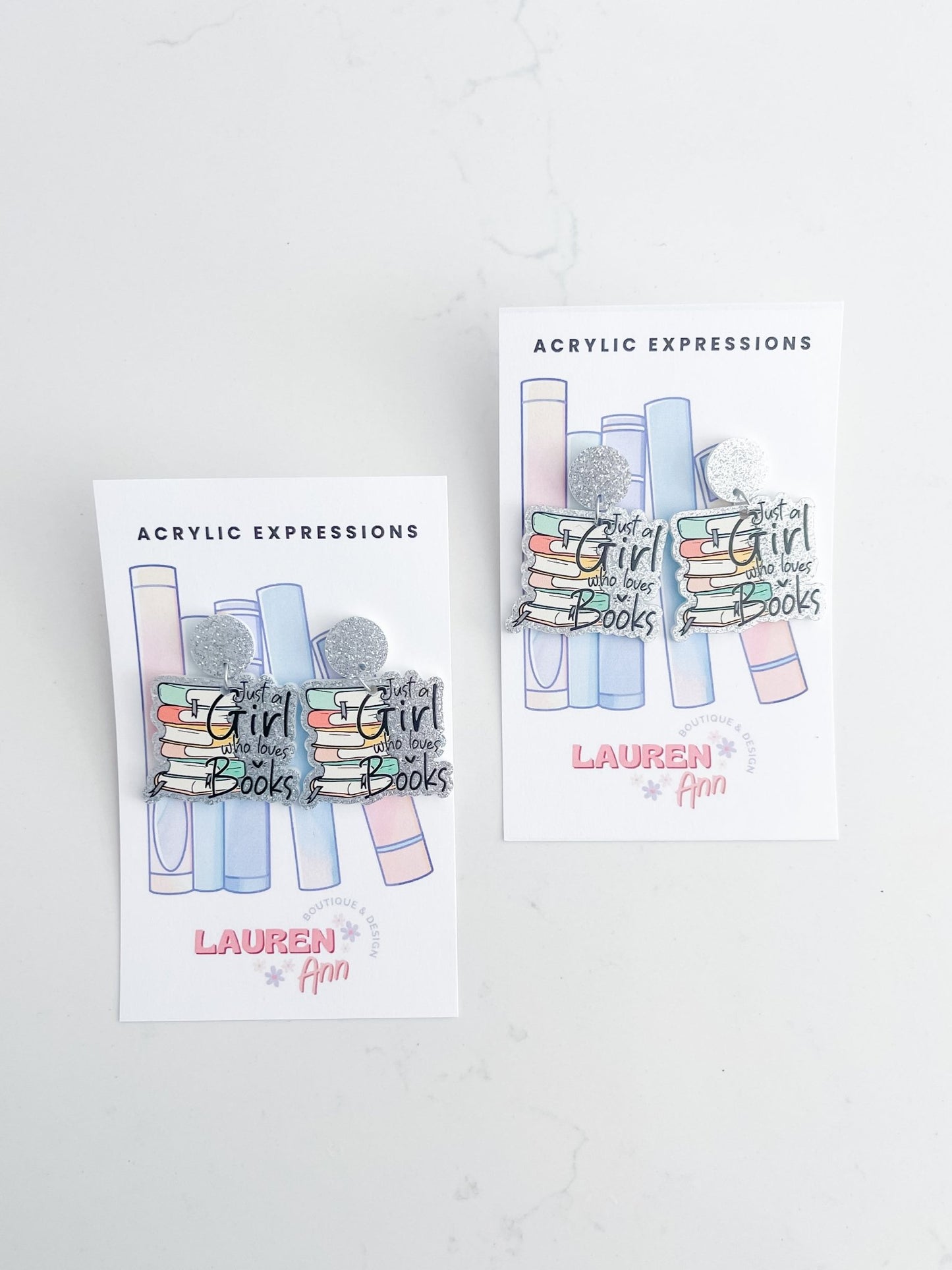 Girl Who Loves Books Earrings - Designs by Lauren Ann