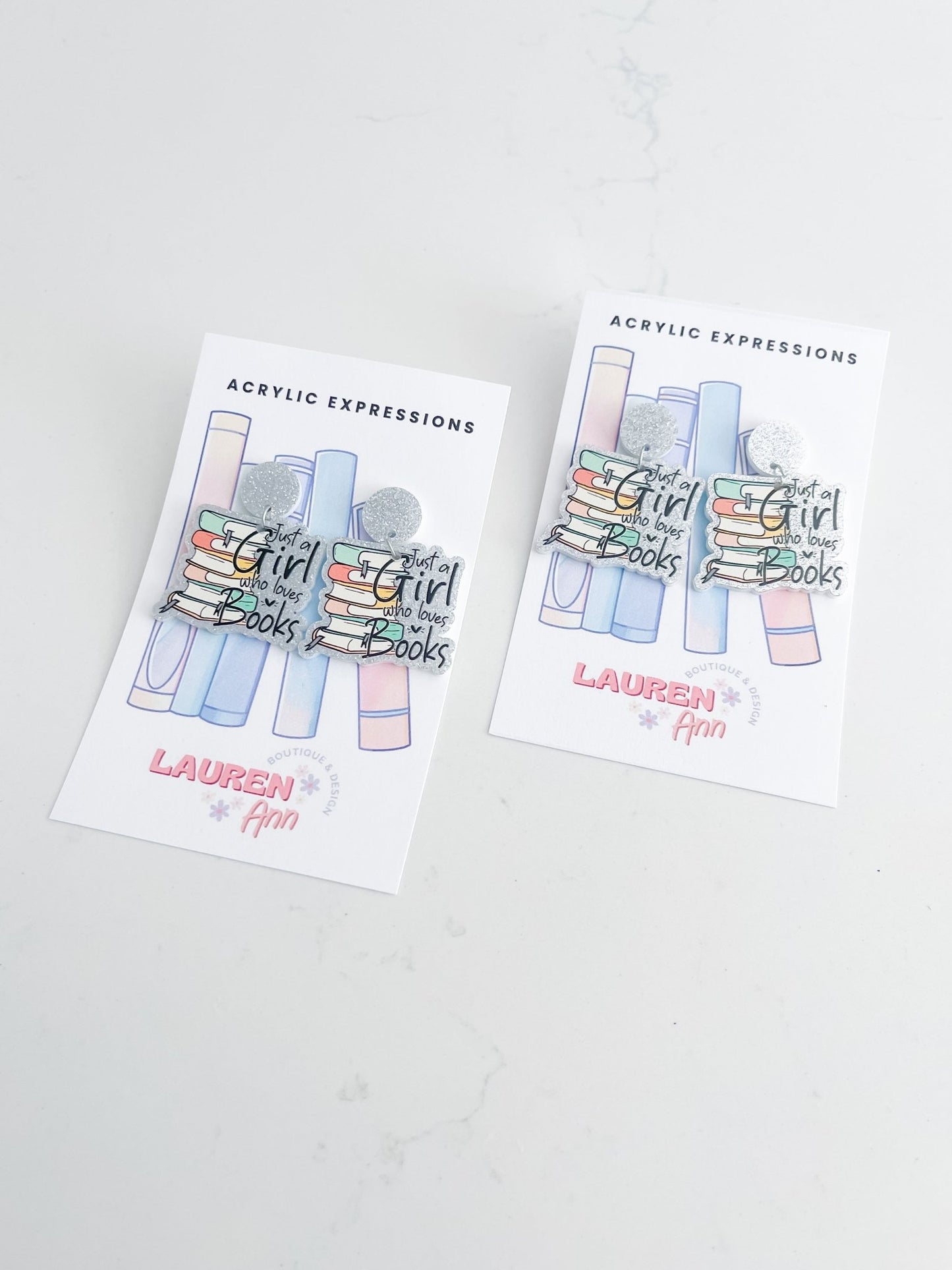 Girl Who Loves Books Earrings - Designs by Lauren Ann
