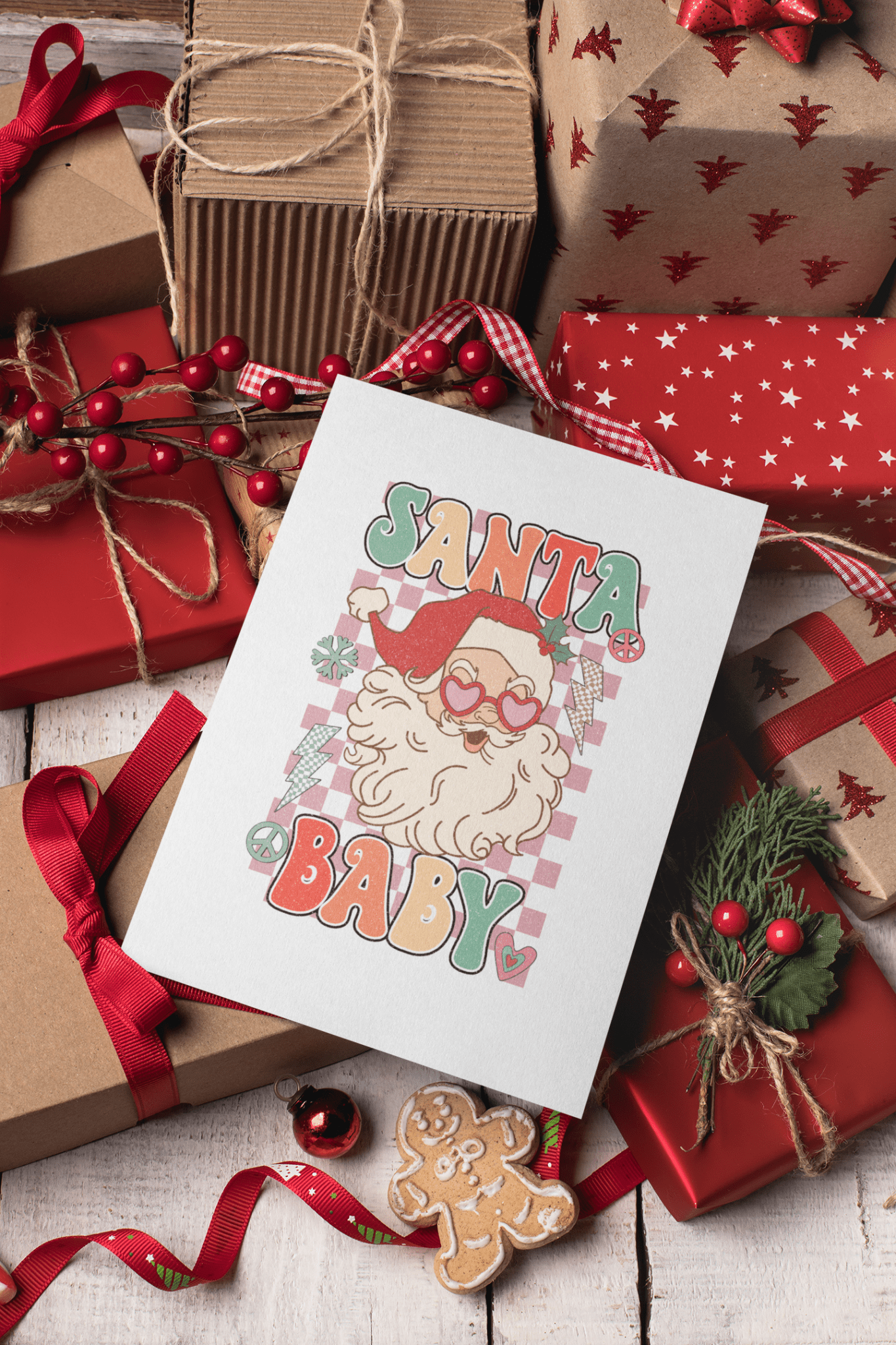 Greeting Card - Retro Santa Baby - Designs by Lauren Ann