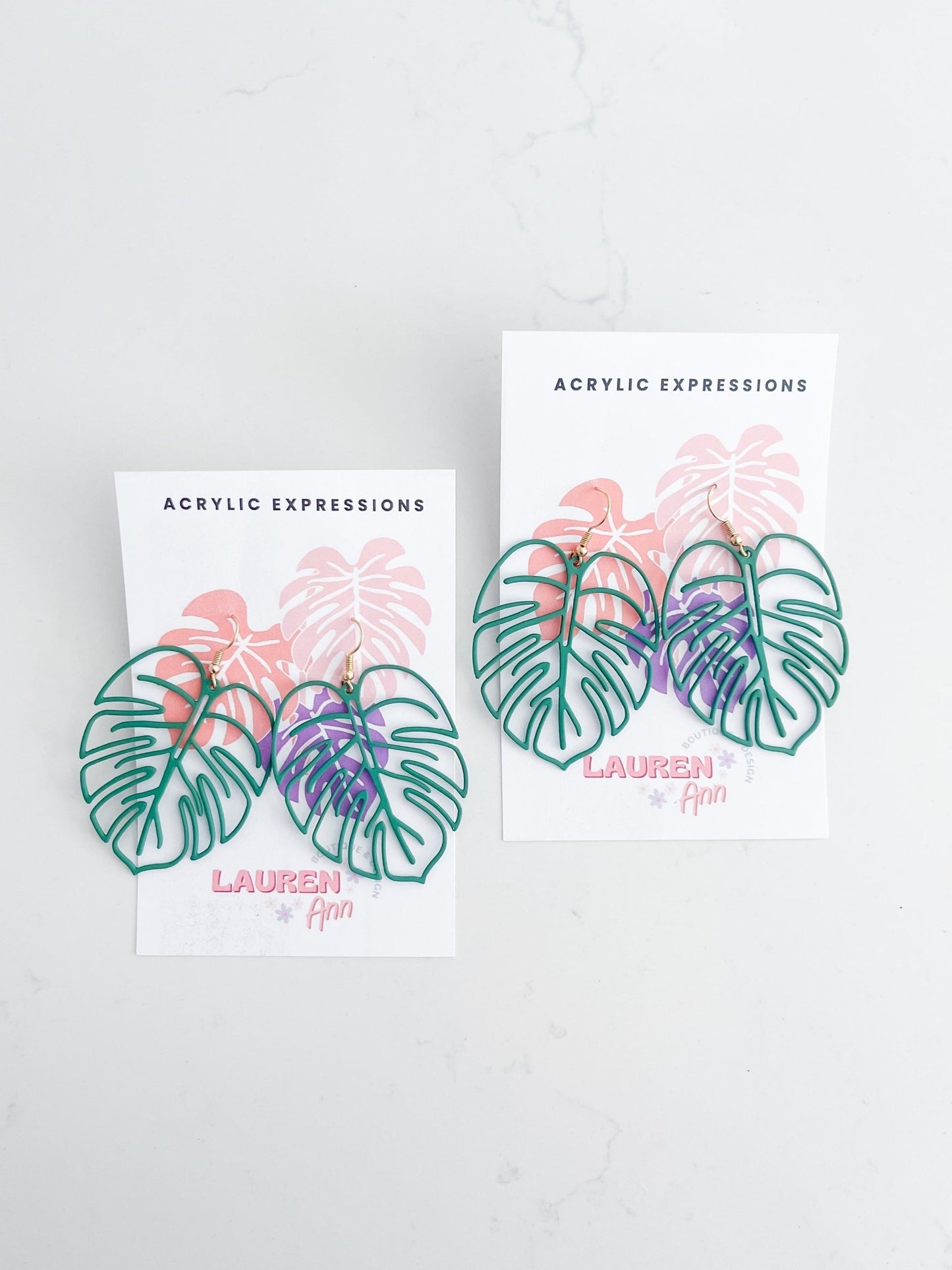 Monstera Planty Earrings - Designs by Lauren Ann