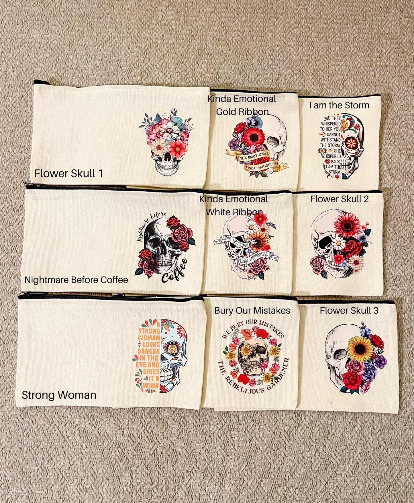 Skelly Canvas Bags - Designs by Lauren Ann