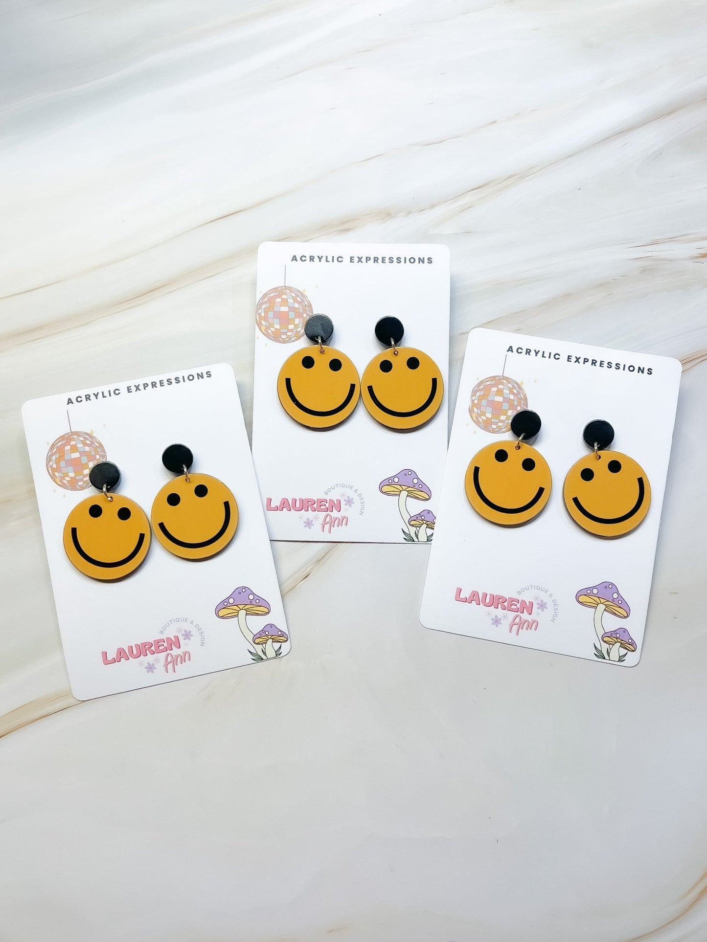 Smiley Earrings - Designs by Lauren Ann