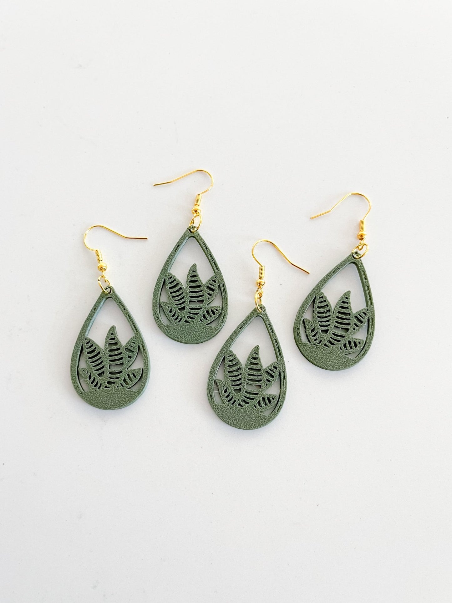 Succulent Dangle Earrings - Designs by Lauren Ann