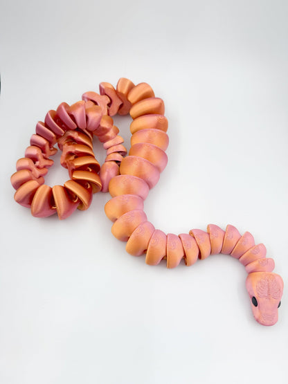 32 - Inch Articulated Snake – 3D Printed, Fidget Toy - Designs by Lauren Ann