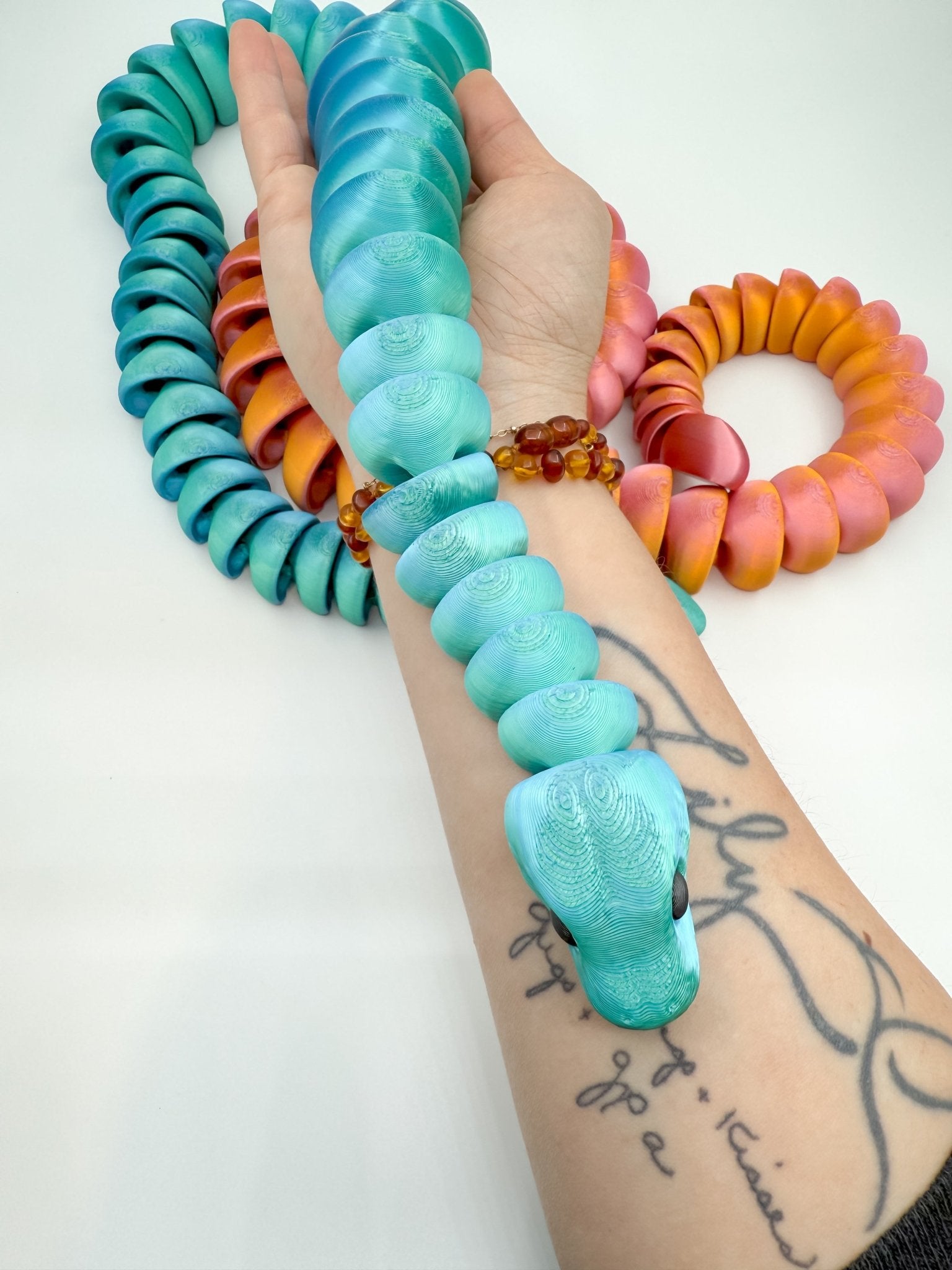 32 - Inch Articulated Snake – 3D Printed, Fidget Toy - Designs by Lauren Ann