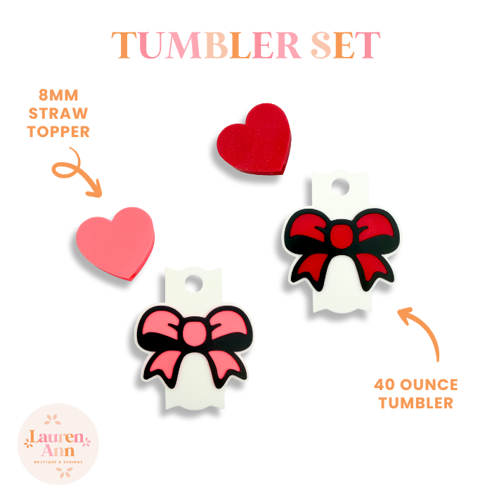 40 oz Stanley Tumbler Topper Set - Coquette Love