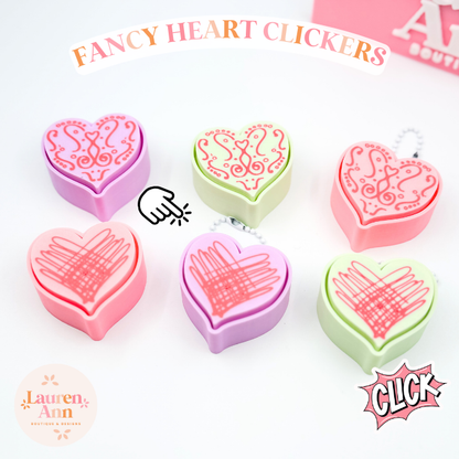 Fancy Heart Clickers - 3 pack