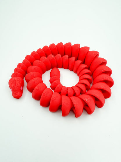 Articulated 3D Printed Snake – Valentine’s Edition (14 Inches) - Designs by Lauren Ann