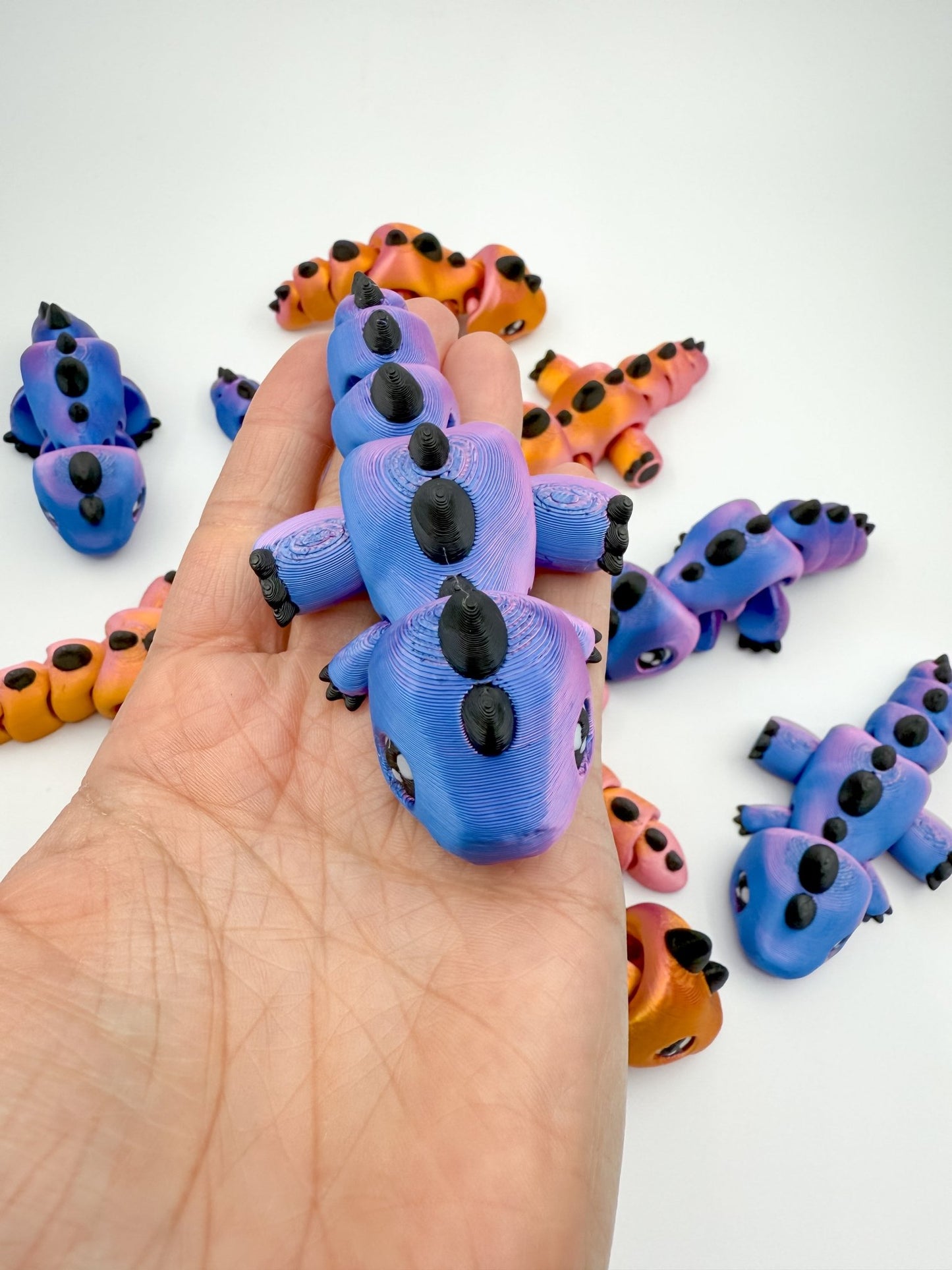 Articulated 3D Printed T - Rex – Shiny Color - Changing Silk Dinosaur Toy - Designs by Lauren Ann