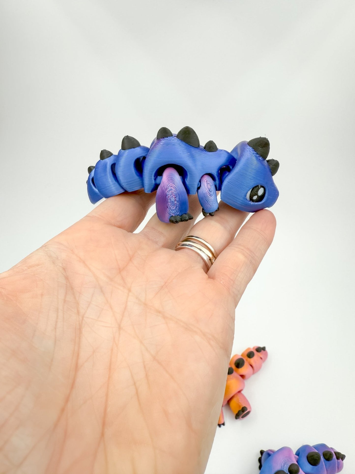 Articulated 3D Printed T - Rex – Shiny Color - Changing Silk Dinosaur Toy - Designs by Lauren Ann