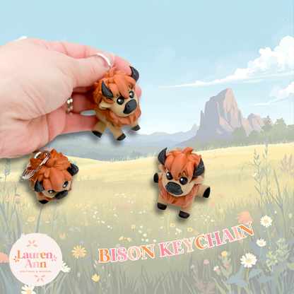 3D Printed Bison Keychain