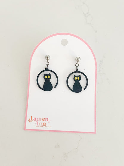 Black Cat Spooky Earrings - Designs by Lauren Ann