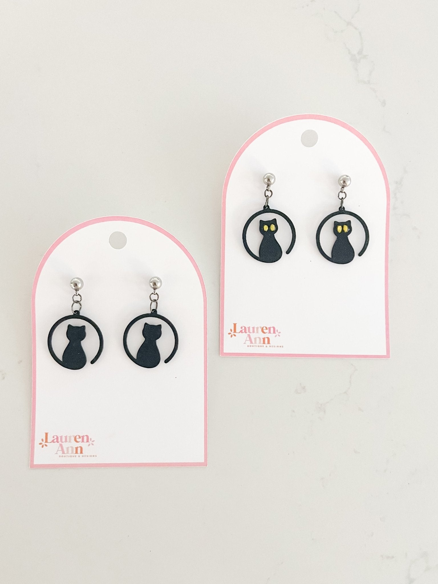 Black Cat Spooky Earrings - Designs by Lauren Ann