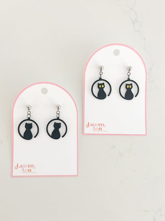 Black Cat Spooky Earrings - Designs by Lauren Ann