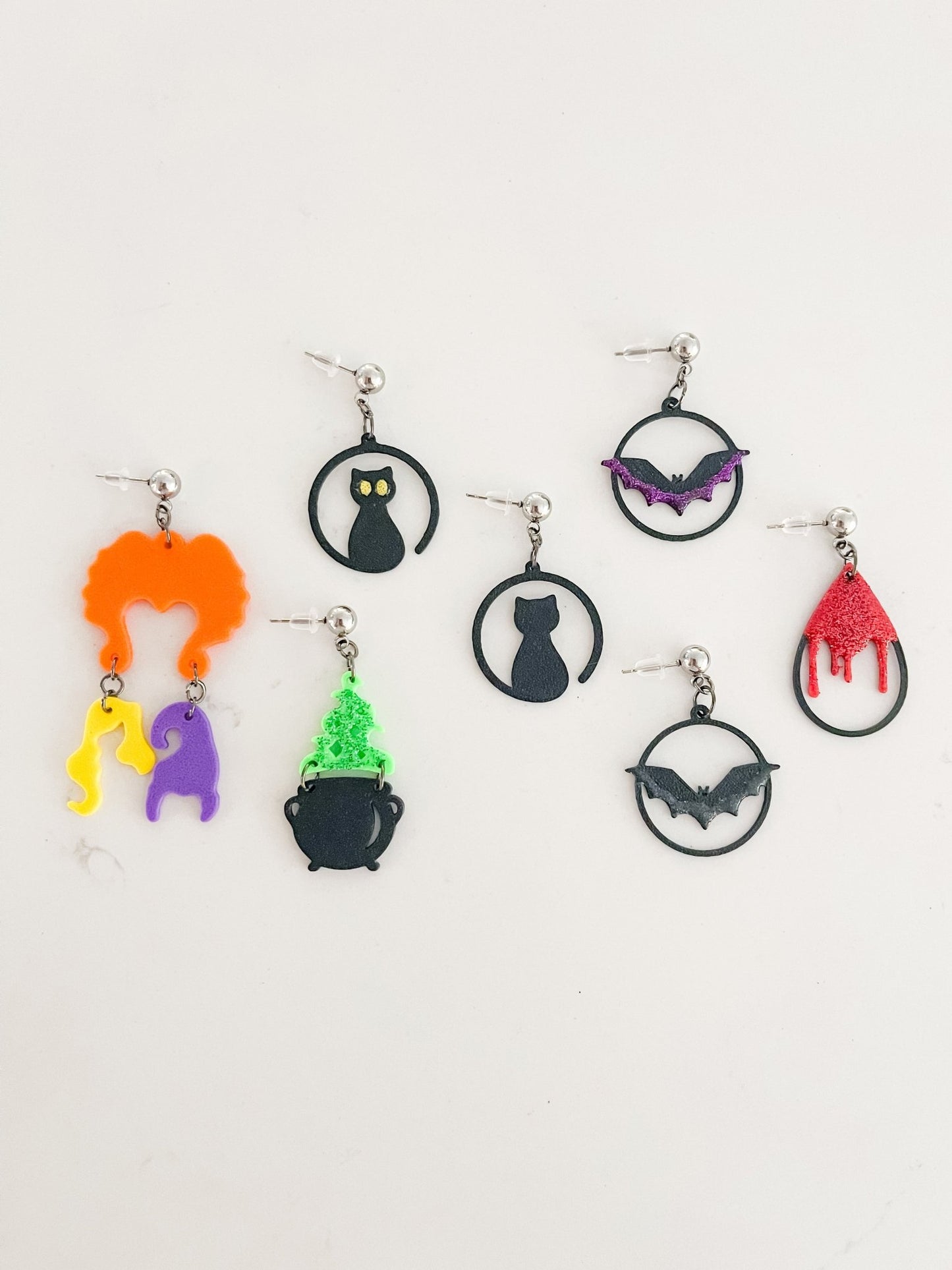 Black Cat Spooky Earrings - Designs by Lauren Ann