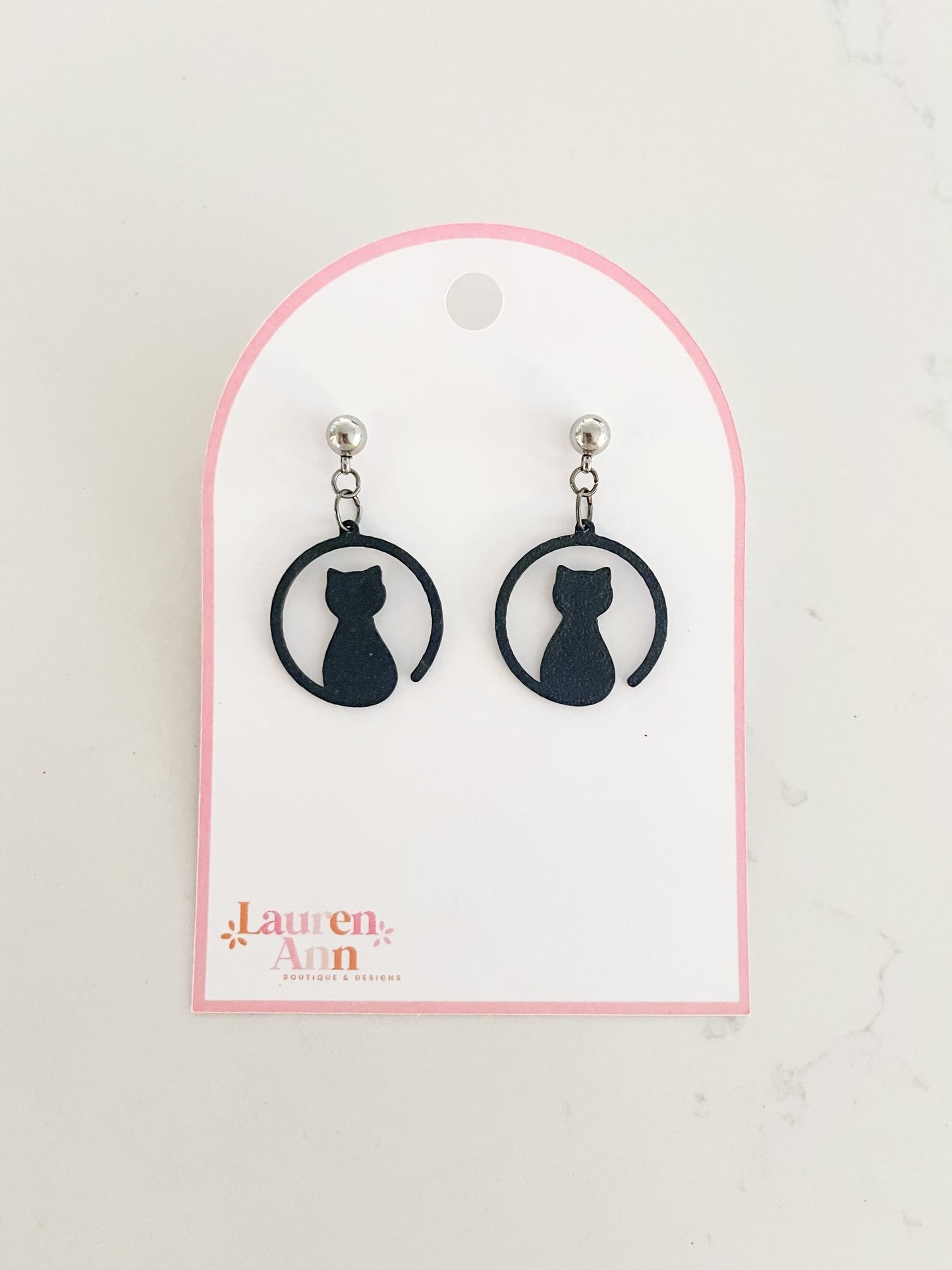 Black Cat Spooky Earrings - Designs by Lauren Ann