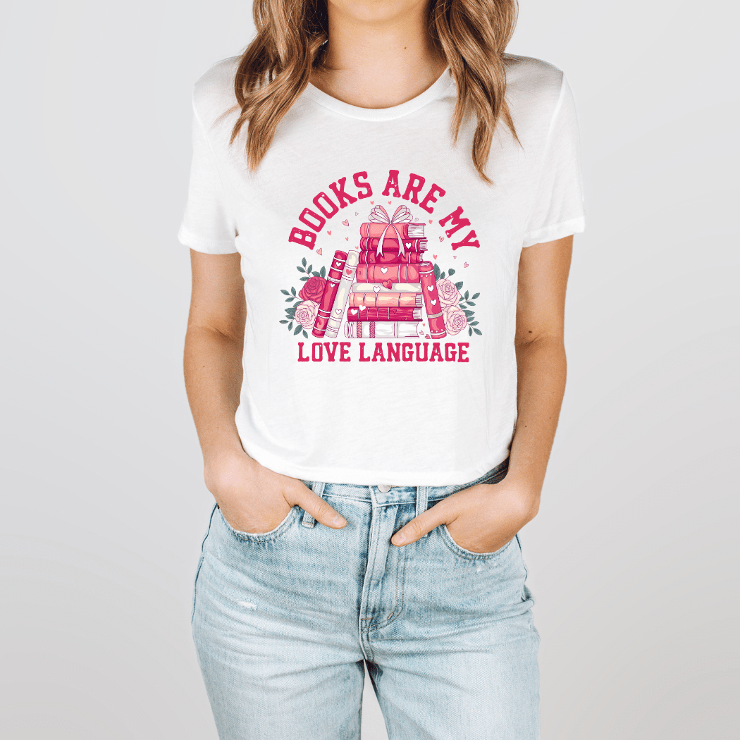 Books Are My Love Language Cropped T-Shirt - Designs by Lauren Ann