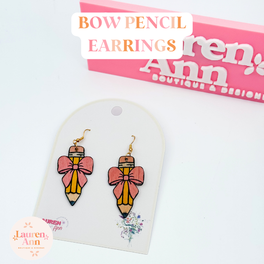Bow Pencil Earrings