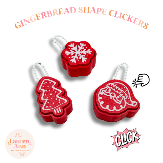 Christmas Gingerbread Style Clickers- 3 pack