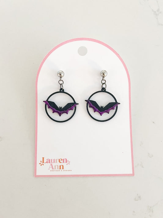 Glittery Purple Bats - Designs by Lauren Ann