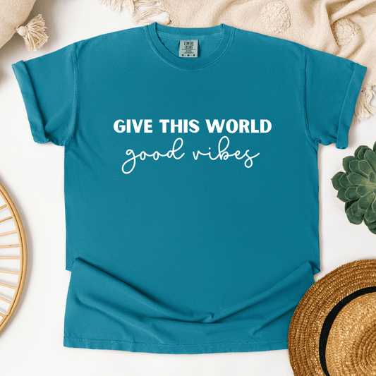 Good Vibes T-Shirt Blue - Designs by Lauren Ann