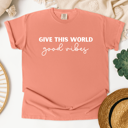 Good Vibes T - Shirt Terracotta Pink - Designs by Lauren Ann