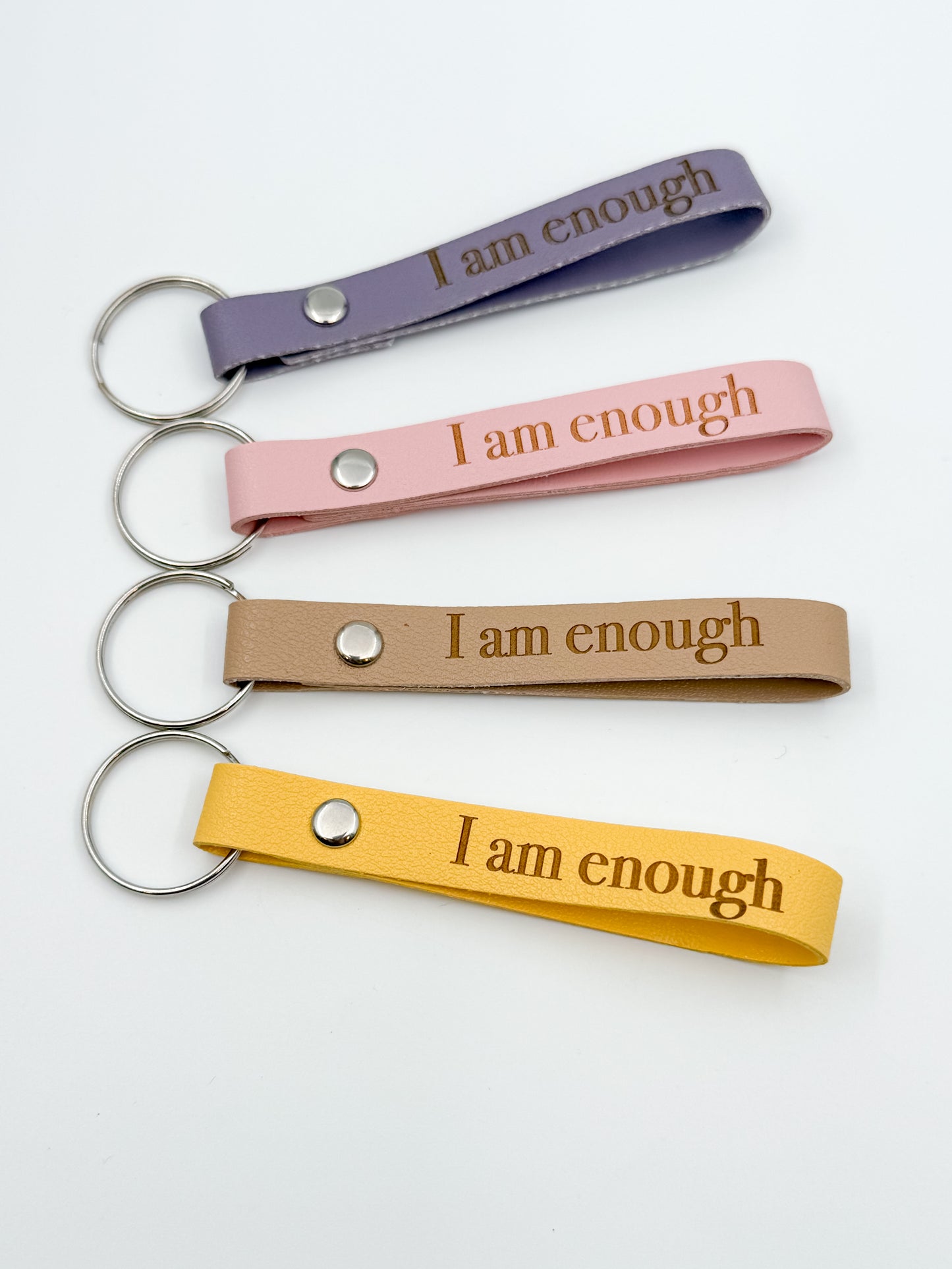 I Am Enough Leather Keychain