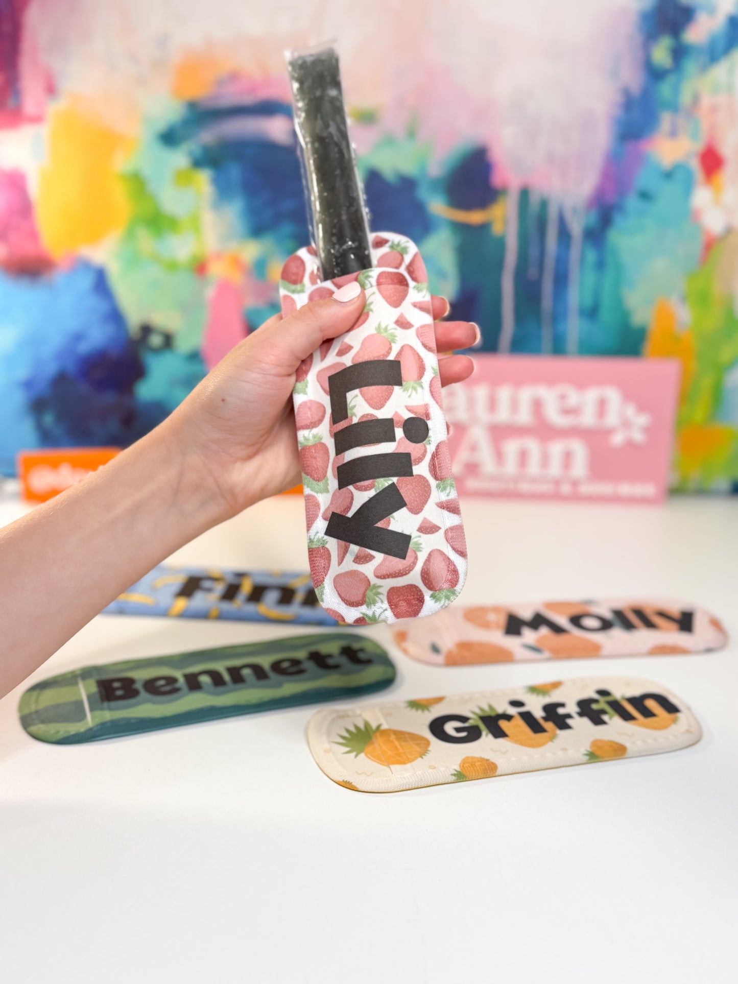 Custom Neoprene Ice Pop Sleeve with Name