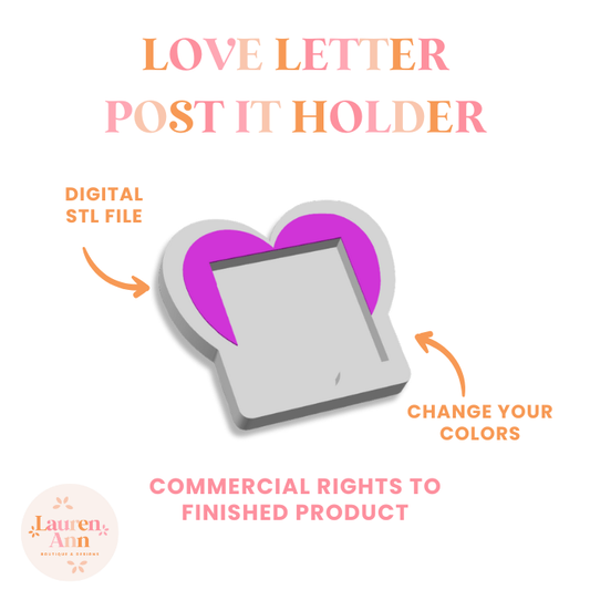 Love Letter Collection Post It Note Holder STL
