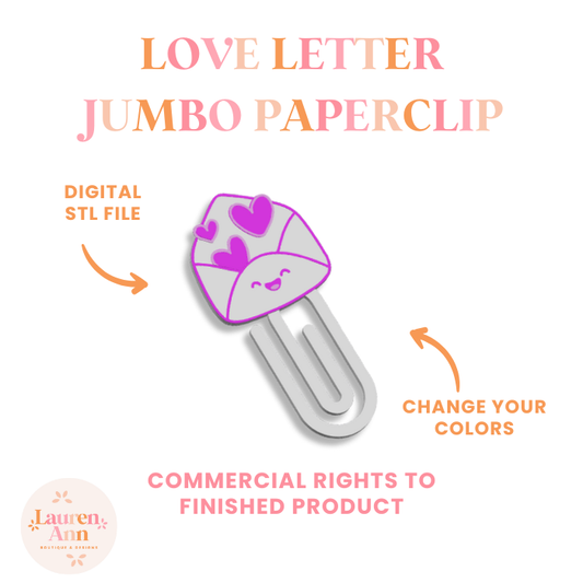 Love Letter Collection Jumbo Paperclip STL