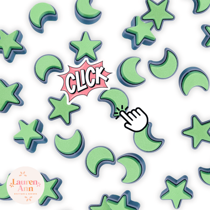 Moon and Star Clicker 2 Pack - Designs by Lauren Ann