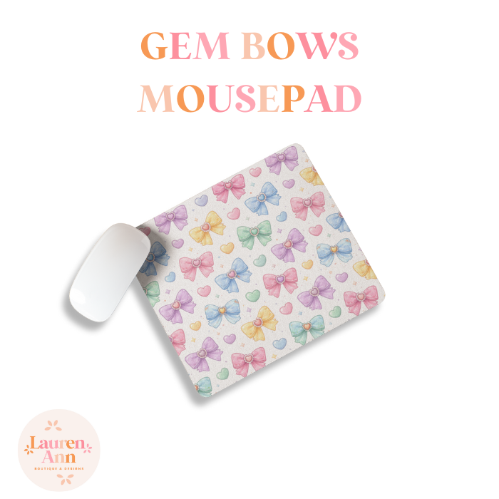 Gem Bow Coquette Mousepad
